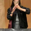 Tallas actualizadas. Estilo de influencer de INS. Gabardina casual versátil de cuello semi-alto minimalista coreana, con cremallera, corte holgado