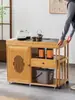 Mesa de Chá Móvel para Varanda Mesa de Chá Doméstica Armário de Chá Giratório Mesa de Café Moderna com Rodinhas Carrinho de Chá Pequeno de Luxo Leve Famoso da Internet