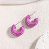 Pendientes de moda con temperamento de alta calidad para mujer, aretes geométricos en forma de C de color caramelo de dopamina, venta al por mayor