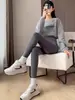 Leggings de Cintura Alta Botões Controle de Barriga Pele de Tubarão Tamanho Plus Feminino Modelador Cintura Alta Calça Yoga Justa Levanta Bumbum Emagrecimento Camada Base Esportiva Calças