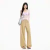 Jeans de pierna ancha para mujer transfronterizos, estilo retro americano, algodón, hasta el suelo, color avena, extralargos con etiquetas