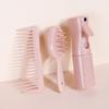 Set de Peine Biodegradable de Paja de Trigo Natural Platino para Peinar el Cabello de Tres Piezas, Set de Peine de Dientes Anchos para Aceite, Peine con Inserto de Plástico para Spray