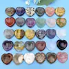 Cristal natural ágata 30 mm forma de corazón Piedra de masaje Piedra para olvidar el amor piedra para el pulgar adornos piedra para yoga al por mayor
