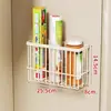 Estante de almacenamiento lateral para refrigerador de cocina, sin costuras, magnético, sin perforaciones, para montaje en pared, para guardar bolsas frescas, caja para guardar condimentos