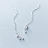 Nalan S925 Tremella Line Feminino Estilo Coreano Fresh Light Bead Longos Brincos Personalizados Pequenos Brincos De Feijão De Prata E6892
