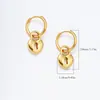 Conjunto de joias de aço inoxidável com cadeado de coração, best-seller transfronteiriço, banhado a ouro 18K, pulseira simples em formato de coração, colar, brincos, pingente