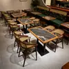 Mesas e Cadeiras Estilo Industrial de Placa Marinha para Venda no Atacado de Fábrica, Mesas e Cadeiras de Lazer Comerciais para Cafeterias Modernas, Restaurantes de Chá, Lojas de Chá com Leite