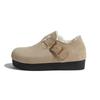 Zapatos acolchados de algodón de cuero genuino de suela gruesa Zapatos Boken para mujer con altura oculta 2023 nuevos zapatos de felpa de invierno cálidos con forro polar grueso zapatos de nieve
