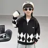 Elegante abrigo de punto de otoño para niños, nueva colección 2026, top con cremallera de manga larga para niños y bebés, estilo moderno de otoño y primavera