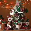 Set Navideño Retro de Madera de 24 Piezas Copo de Nieve Enano Muñeco de Nieve Árbol Colgante de Decoración Navideña Festiva