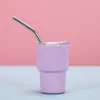 Vaso Mini para Sublimación de Licores de 3 oz Calcomanía de Agua Concentrada Italiana Taza de Café Estampado de Leopardo Vaso de Color Caramelo de Acero Inoxidable