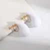 Amazon Explosiones Gotas de Agua Clip para Oreja Mujer Moda Simple Pintura de Color Acrílico Mate Pendientes Venta al por Mayor