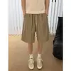 Pantalones casuales a rayas retro americanos para hombre, cintura elástica, estilo coreano, fluidos, versátiles, shorts rectos holgados, pantalones de playa