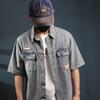 Ropa de Hombre Xintang Camisa de Mezclilla Retro de Manga Corta Chaqueta Holgada Hombre Primavera 2025 Nuevo Llegada Camisa de Media Manga Abrigo Atractivo
