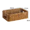 Cesta de almacenamiento de mimbre sintético ropa sucia juguetes bocadillos artículos varios cesta de almacenamiento tejida en bambú hogar sala de estar mueble de TV escritorio completo