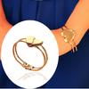 Pulsera japonesa y coreana en forma de corazón esmerilado, pulsera abierta brillante en forma de corazón, joyería, joyería al por mayor para mujer Yiwu