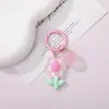 Novo chaveiro pingente de conta de flor colorida transparente estilo ins, fecho de mola DIY, acessório de bolsa feito à mão, atacado