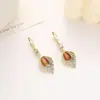 Arete de Ojo de Gato Gota de Agua Moda Estilo Lujo Ligero Aretes Colgantes de Hoja con Pedrería Dulce Temperamento Colección Primavera Accesorios para Aretes Venta al por Mayor