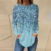 2023 Europeo y Americano Amazon otoño e invierno Nuevo suéter de camisa de manga larga estampada ropa de mujer AliExpress casual cuello redondo manga larga