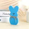 Nuevos Adornos de Conejo de Pascua Transfronterizos, Adornos de Madera Impresos y Pintados, Accesorios Festivos, Artesanías Decorativas de Madera