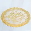 Posavasos cenicero redondo de PVC estilo europeo con sello dorado de 12 cm, base para cuencos del hogar, base para jarrones, tapete aislante térmico anti-quemaduras