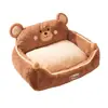Nueva Cama para Gato Cálida en Otoño e Invierno Sofá Cama Osito Cama Cuadrada para Gato Cama para Perro para Cuatro Estaciones Cama Semicerrada para Perro Cama para Mascotas