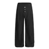 Pantalones Casuales de Raya Vertical para Hombre, Pantalones de Vestir Anchos Holgados, Marca Trendy Vibe, Pantalones Rectos Retro Americanos con Botones