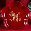 Nova Casa Fruit Plate Red Moving House Tableware Nova Decoração Casa Abertura Ano Novo Prato de Frutas Prato de Alimentos