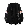 Nasa Cardigan de Tricô Novo para Primavera e Outono Jaqueta Suéter Color Block Estilo Coreano Estilo Preppy Suéter Casual Jovem