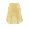 Falda de Cola de Pescado con Estampado 3D en Relieve de Pintura al Óleo Vintage, Falda Corta Floral de Verano Estilo Francés, Falda de Línea A Adelgazante Ajustada a la Cadera