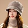 Chapéu Quente de Pelo de Coelho Feminino para Mãe Outono e Inverno à Prova de Frio com Proteção para Orelhas Estilo Coreano Moderno Chapéu de Lã para Meia-idade e Idosos Avó