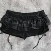 Saia Curta Floral com Laço Estilo Coreano, Cintura Elástica, Barra Franzida Lisa, Estilo Doce Kawaii para Meninas