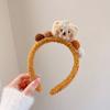 Headband urso bonito outono e inverno plush rosto lavagem headband super bonito colorido dos desenhos animados cocar menina foto all-match hairpin