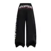Directo del fabricante: Pantalones casuales holgados con estampado de letras retro americano para mujer, nuevo estilo de otoño, pantalones casuales y versátiles de largo hasta el suelo, estilo ins