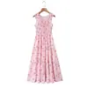 Vestido de Playa Elegante de Moda Europea y Americana Transfronterizo 2026 para Mujer con Escote Cuadrado, Cintura Elástica Adelgazante