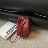Bolso de Cubo con Cordón Nuevo para Mujer Otoño 2026, Bolso de Hombro Casual Simple para el Trabajo, Bolso Cruzado de Color Sólido Vintage a la Moda