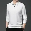 Nueva Camiseta de Manga Larga para Hombre con Diseño de Flor de Piña Primavera Cuello Campana Casual de Negocios Camisa Polo Top Base Elástica Hombre