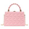 Bolso de mujer transfronterizo, estilo europeo y americano, de color sólido, estilo vintage con relieve, bolso de hombro de alta gama, con cadena, pequeño bolso cuadrado para mujer.