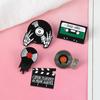 Aliexpress Popular Gramofone de Disco Broche Liga Crânio Dedo Fita Broche