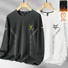Sudadera Popular Nueva para Hombre Otoño/Invierno 2025, Forro Polar, Sin Capucha, Manga Larga, Cuello Redondo, Tallas Grandes, Gruesa, para Usar al Aire Libre