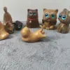 Adornos de Gatito de Sándalo Verde, Mini Juguetes de Gato de Madera de Hipopótamo Lindos, Regalos de Cumpleaños, Tallados en Madera