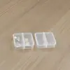 Caja cuadrada de plástico, caja cuadrada pequeña, caja de almacenamiento compartimentada para piezas de ferretería, joyería, equipo de pesca, caja de embalaje transparente