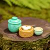 Accesorios de paisaje paja pila cubo de madera chile ajo micro tarro de vino cuenco cesta de bambú vaporera bollos resina adornos artesanías