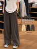 Pantalones de trabajo finos de verano para mujer color café, modelo nuevo 2026, tiro alto, que cubren la cadera, corte holgado, adelgazantes, cropped, pierna ancha curva, pantalones casuales