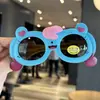 Óculos de Sol Polarizados Infantis Mengkebao, Óculos Anti-UV, Óculos de Sol Fofos para Bebê, Formato de Urso de Desenho Animado, Modernos