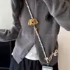 Paraíso Animal~Colgante Tejido de Cachorro Lindo para Teléfono Cruzado para Mujeres, Accesorio de Cadena Portátil Antiperdida para Salidas y Vacaciones