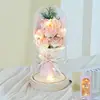 Presente de Dia dos Namorados Lanterna Caixa de Presente Flor Eterna Buquê de Flores Secas Flor de Sabão Rosa Flor Eterna Flor Artificial Ornamento de Aniversário