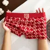 Cueca Boxer Masculina Vermelha para o Ano do Cavalo, Forro Interno Antibacteriano, Vermelho Vivo, Adequada para Casamentos e Celebrações de Ano Novo