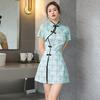Xinzhi Yicai Retro Socialité Elegante Diosa Cheongsam Mejorado Vestido de Cadera Ajustado de Dos Piezas para Mujer 091