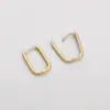 Brincos Franceses Ovais em Forma de U de Cobre Banhado a Ouro 14K com Preservação da Cor Brincos Feitos à Mão DIY Ganchos de Orelha Franceses Acessórios de Joia
